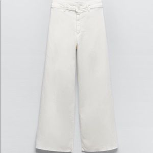 Zara THE MARINE STRAIGHT JEANS white, size 6